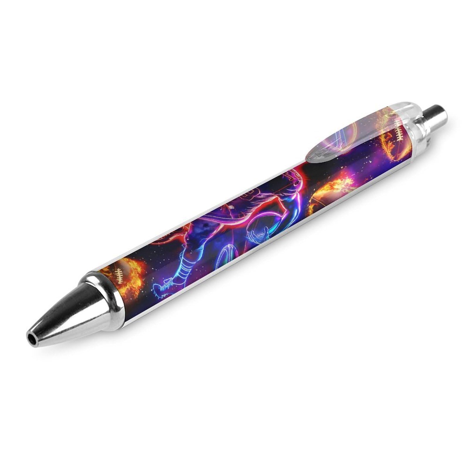 Neon Rugby Ballpoint Pens Black Ink Retractable Pen Super Soft Grip Ball Point Pen