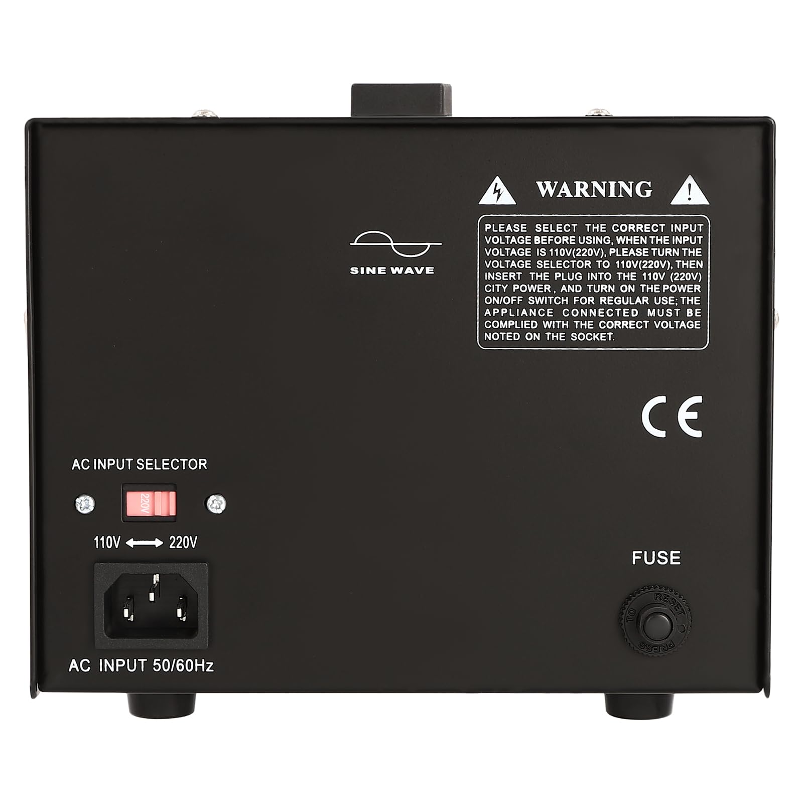 Trasformatore di tensione 800 W 1 KVA con quattro prese di conversione, protezione da sovraccarico, In: 110 V o 220 V/Out: 110 V e 220 V