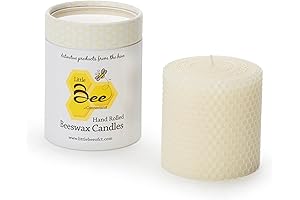 Little Bee of CT 3 Inch Hand-Rolled Beeswax Pillar Candle