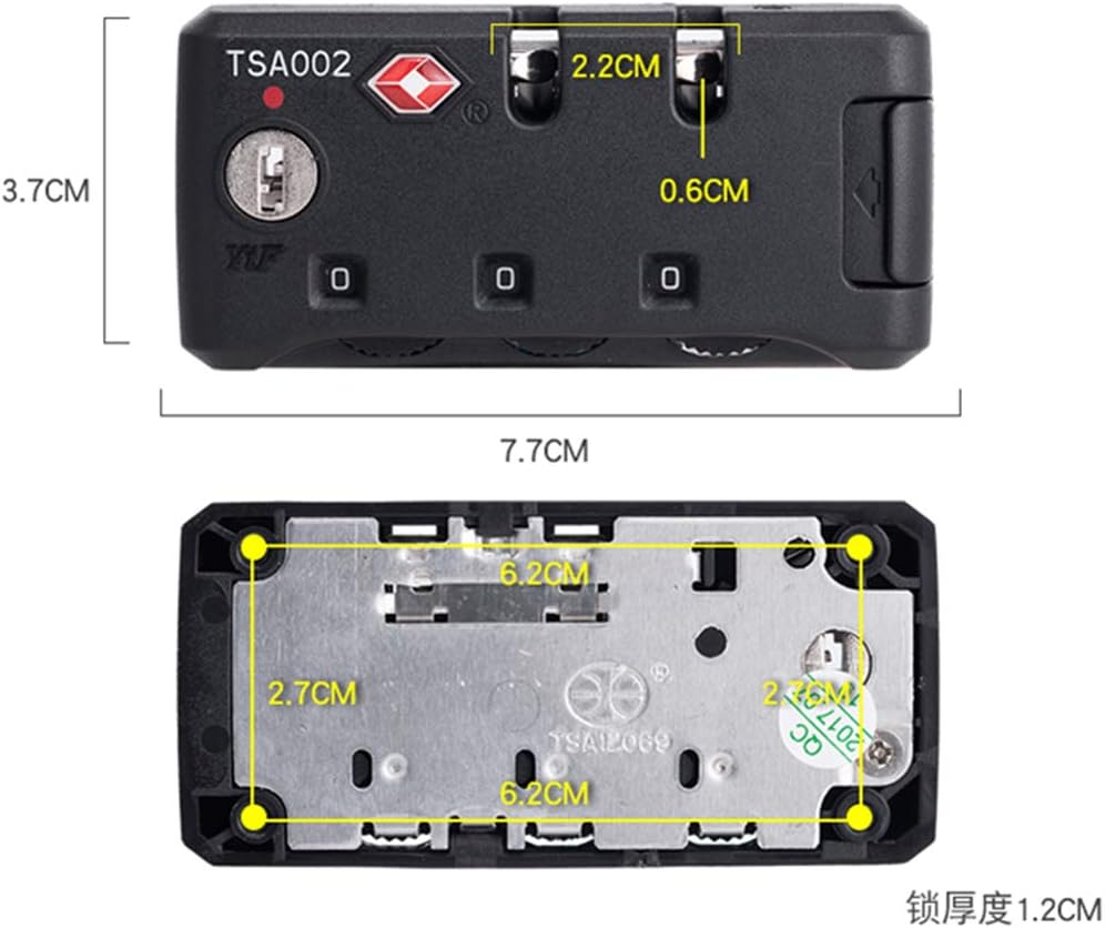 Suitcase Lock,Combination Lock, Set of A Pair S015# Black Password Lock Replacement suitcases/Luggage Lock for Suitcase Pull Rod Box Trunk Box DIY