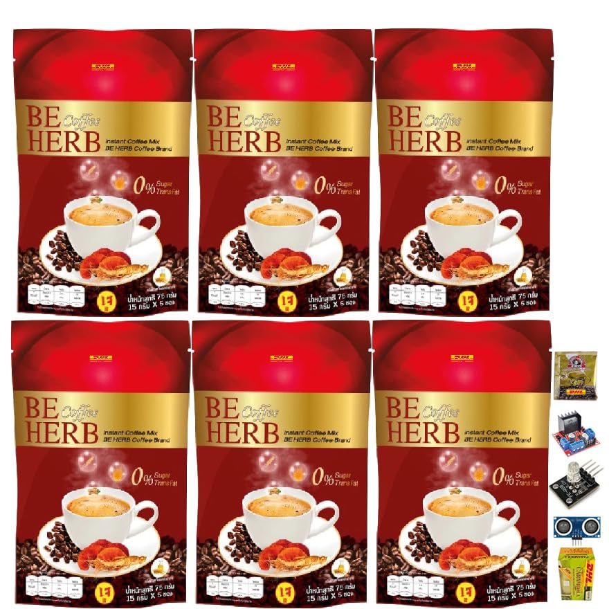 75 grams (5 Sachets) Roasted Delicious Mellow Intense BeHerbCoffee Instant Coffee Mix Healthy 18 in 1 Vegan Snack Set 6 By Beautygoodshop [Get Free For You Beauty Gifts] image 4