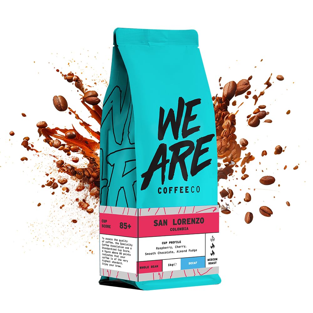 We Are Coffee CoColombia - San Lorenzo - Decaf Coffee Beans 1kg | Whole Bean | Medium Roast | 100% Arabica | Freshly Roasted in the UK
