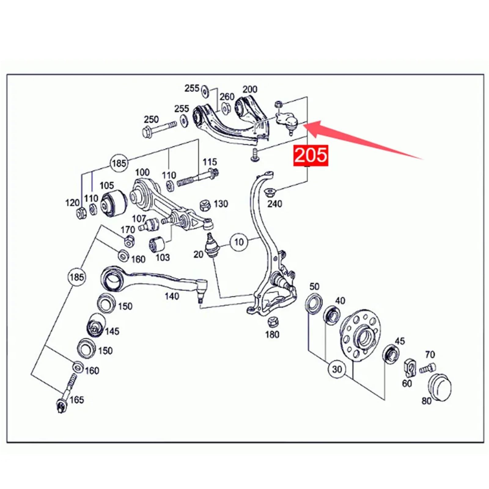 Extremo De Barra De Acoplamiento De Suspensión 2 piezas de rótula superior para Mercedes-Benz SL Clase R230 E W211 CLS C219 2113309907 2001-2012 reemplazo