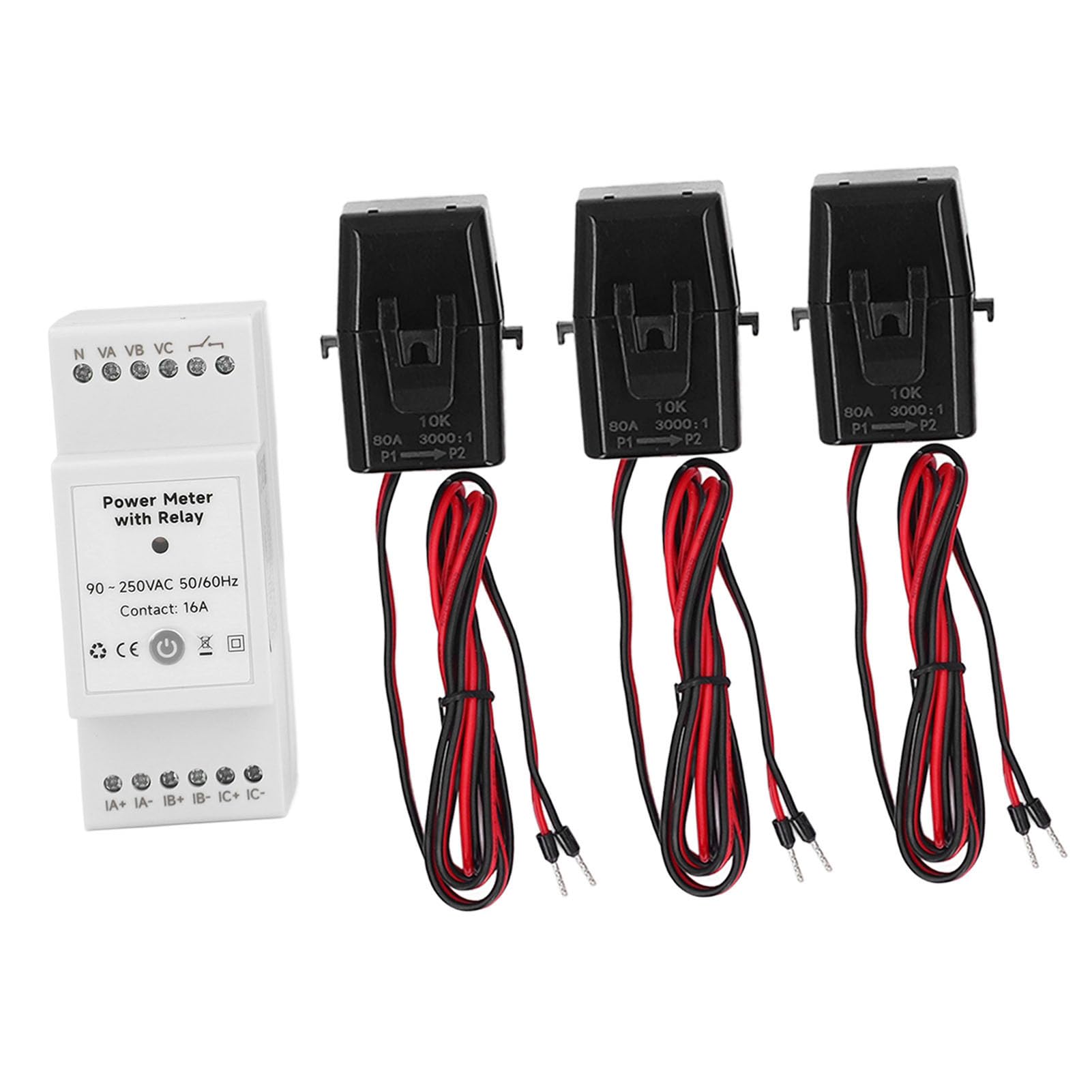 Drfeify 3-fazowy Miernik Cęgowy, Domowy Monitor Energii WiFi z Czujnikami CT 3x80A, śledzenie Energii Elektrycznej w Czasie Rzeczywistym dla Inteligentnej Automatyki Domowej