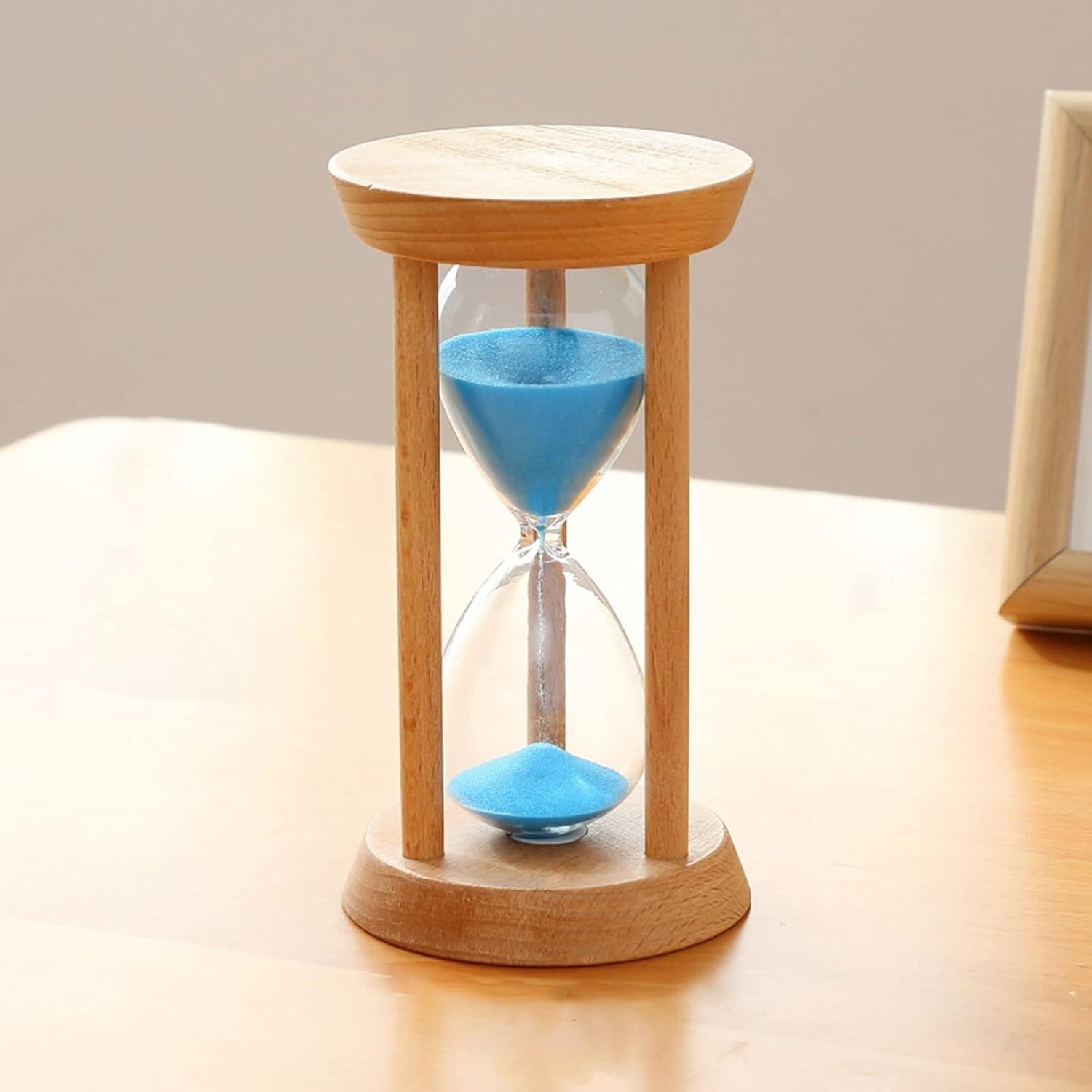 Hourglass Timer,Sand Timer Set Hourglass Timer Wooden Hourglass for Kids Glass Hourglass Colorful Glass Sandglass for Kitchen Restaurant Living Room Home Closet Office Desk Bedroom Party Christmas (C