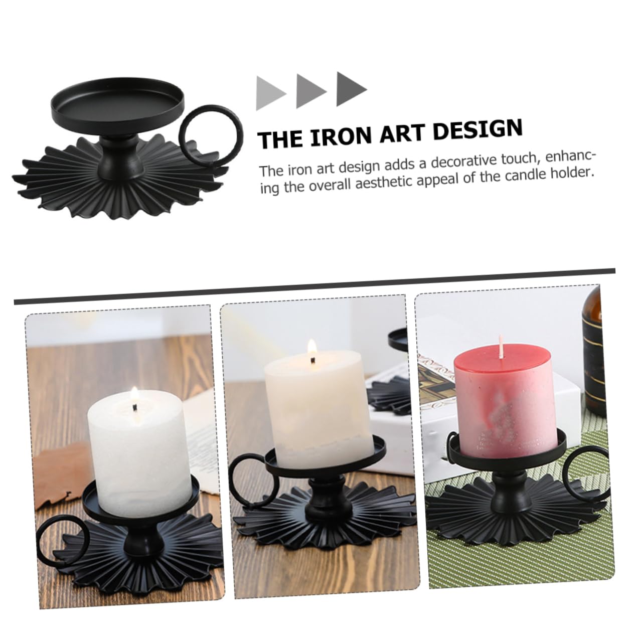 Cabilock Candlestick Iron Taper Candle Holder Vintage Candle Holder Decorative Candle Holders Desktop Candle Holder Tabletop Candelabra Metal Candlelight Holder Wrought Iron Antique