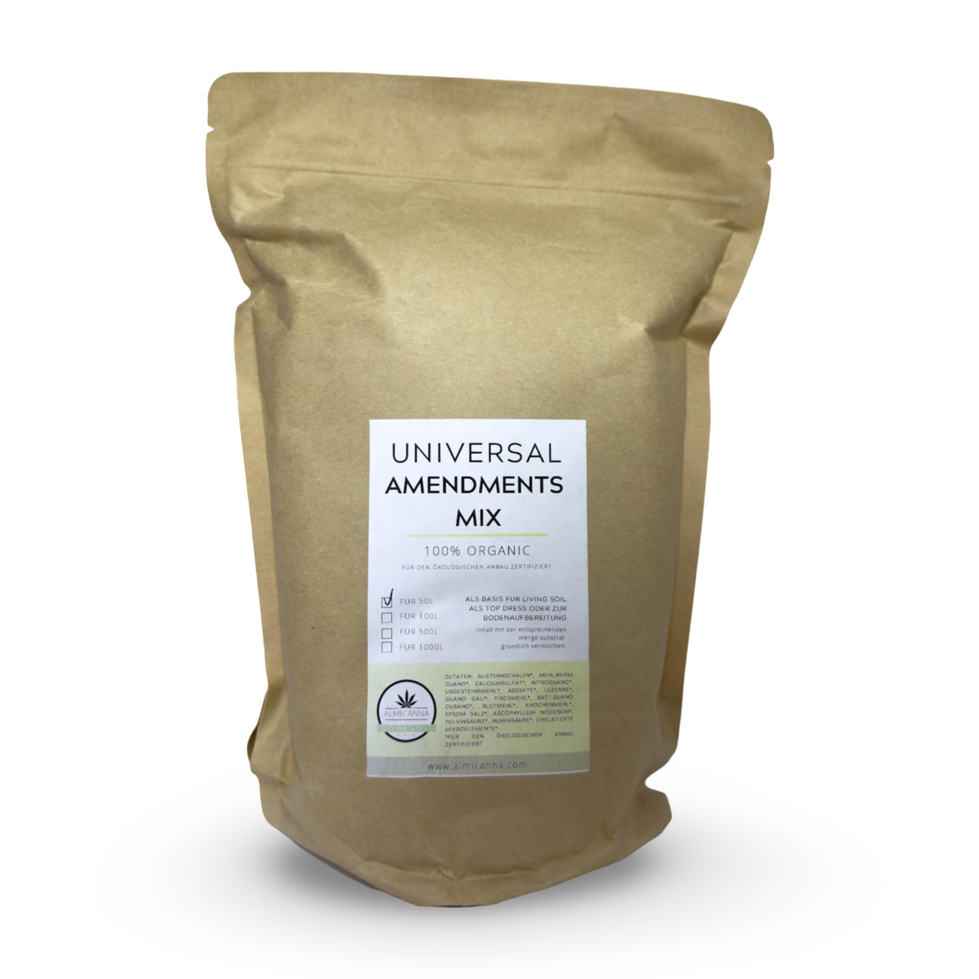 Mélange d'amendments universel pour substrat de 50 l - Comme base pour Living Soil ou pour le traitement des sols