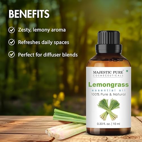 Miniatura 4 de Majestic Pure Aceite esencial de citronela, aceite de citronela 100% puro para aromaterapia, masaje y usos tópicos, perfecto para difusor y difusor