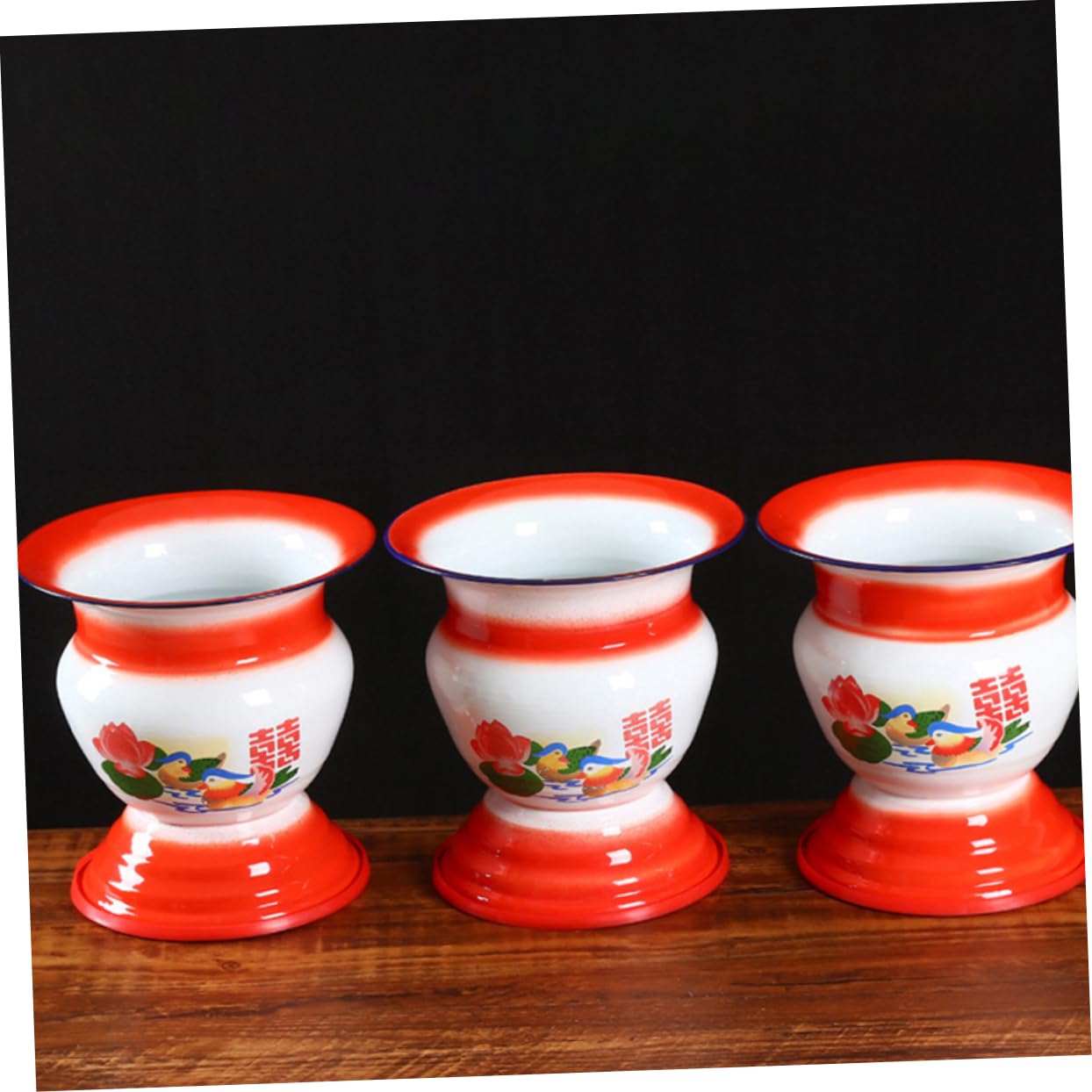 Sputacchiera in Smalto Stile Vintage Cinese, Leggero Alta Capacità di Carico, Vaso Portatile Rosso per Uso Sanitario e Bagno