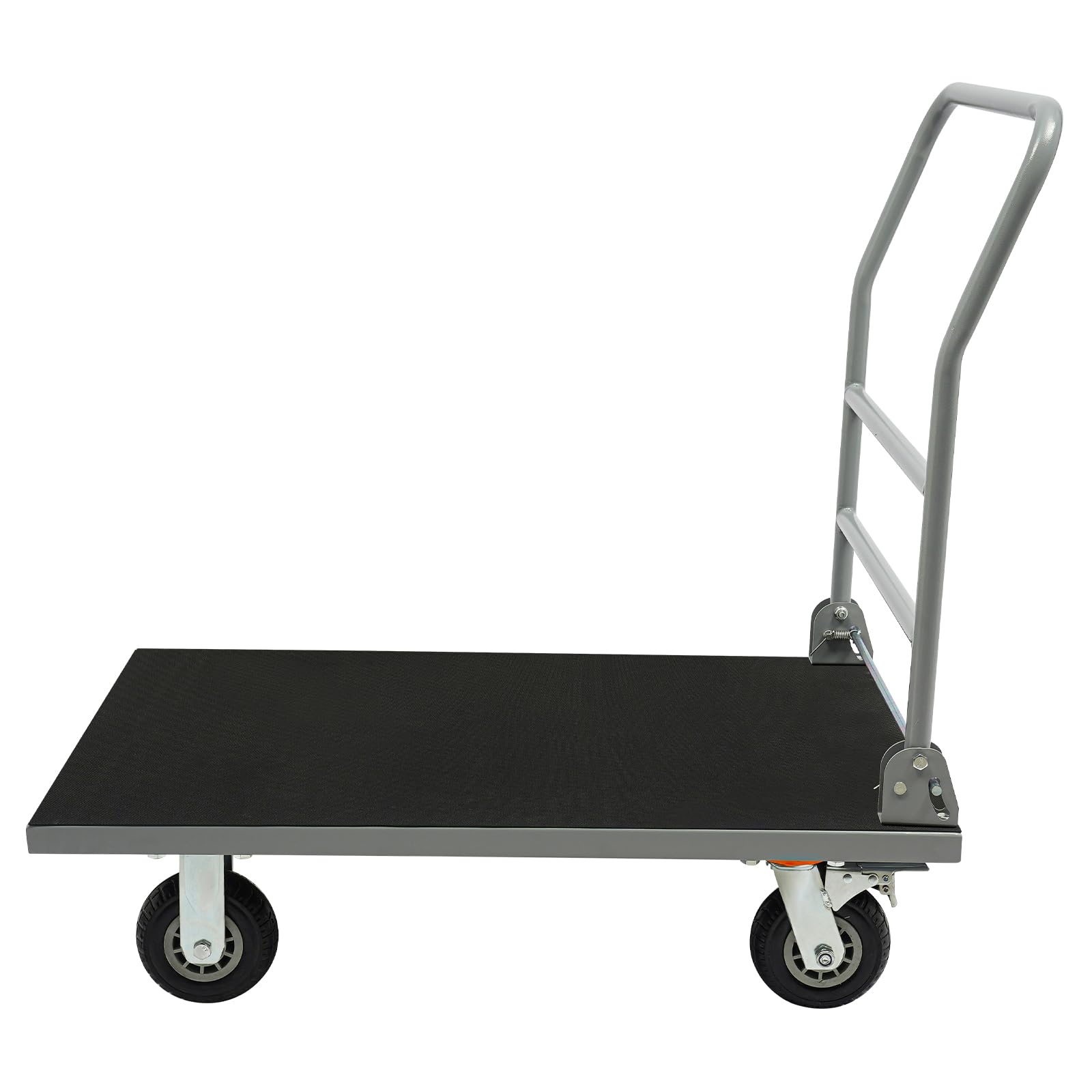 Platform Truck Cart,36x24inch Heavy Duty Push Cart Dolly with 2200 Lbs Capacity,Foldable Moving Platform Trucks Hand Cart with Rubber Mat and 6