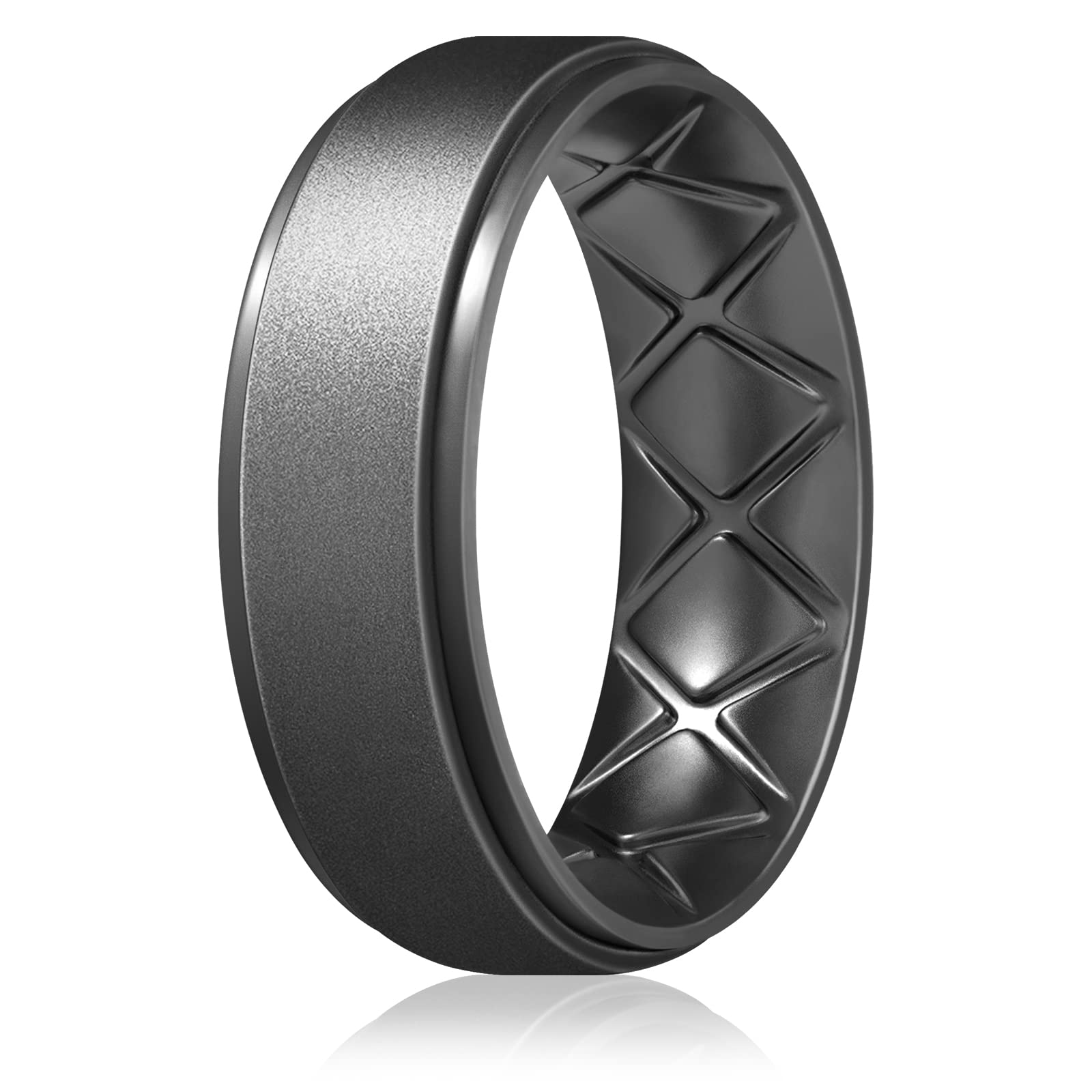 Egnaro Silicone Wedding Ring for Women,Thin and Stackble Braided Rubber Wedding Bands,No-Toxic,Skin Safe