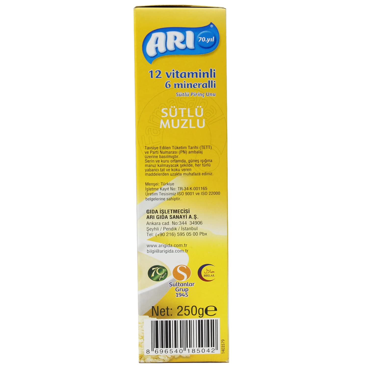 Arı Mama 12 Vitaminli 6 Mineralli Sütlü Muzlu,250 Gr