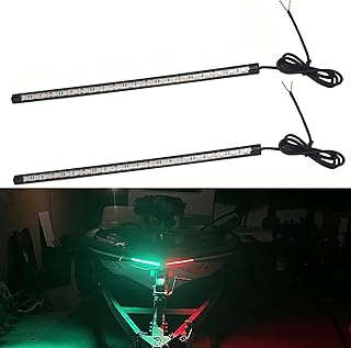 4pcs LED Boat Navigation Lights for Boat, 12V 14 Inch 21-LED Red & Green LED Marine Lights, Night Fishing Illumination for Dinghy Pontoon Yacht Bass Boat Jet Ski