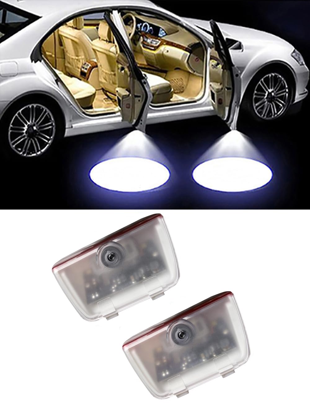 Car Door Logo Shadow Welcome Light, 2 Pieces, LED For Mazda 6 Atenza 2019-2024 front door