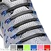 2SPORTIFY No Tie Shoelaces for Kids and Adults - Tieless Elastic Shoe lace for Sneakers Silicone Flat Laces 2 pair (Black-White)