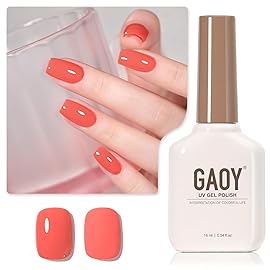 GAOY Orange Gel Nail Polish, 16ml Soak Off Gel Polish, UV Light Cure for Nail Art DIY Manicure at Home, 2446 Coral Orange