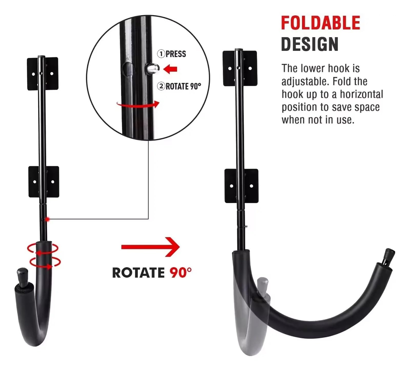 Supporti per Tavola da Surf Supporto da parete for tavola surf e kayak, accessorio for stand-up paddleboarding, supporto for barca, gancio for