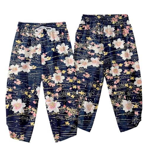 Image of DOSLAVIDA Men's Japanese Kimono Jacket Set Stylish Open Front Coat With Shorts Chinese Style Printed Cardigan Suit