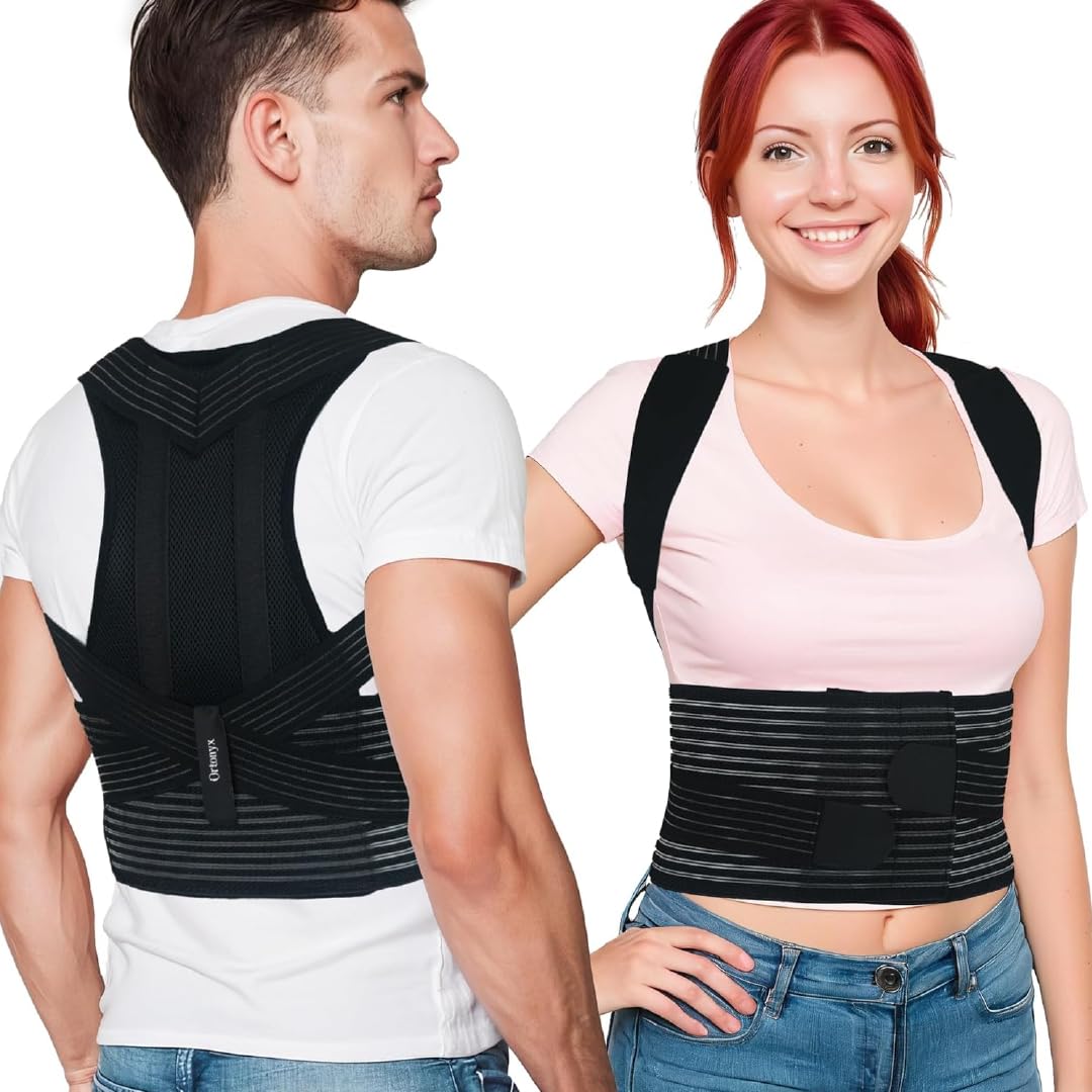 Back Brace Posture Corrector Clavicle and Shoulder Support for Men and Women, Upper Back Pain Relief - Scoliosis, Hunchback, Hump, Thoracic, Spine Corrector/8247