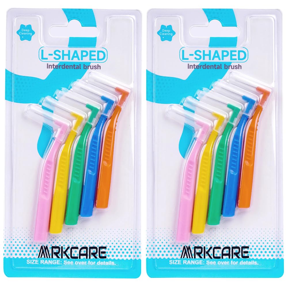 MRKCARE Interdental Brush, Original Braces Brush, Plaque Removal, Tooth floss for small gaps, effective cleaning in between teeth, Interdental brushes set for complete oral hygiene-10 Pcs (Mixed)