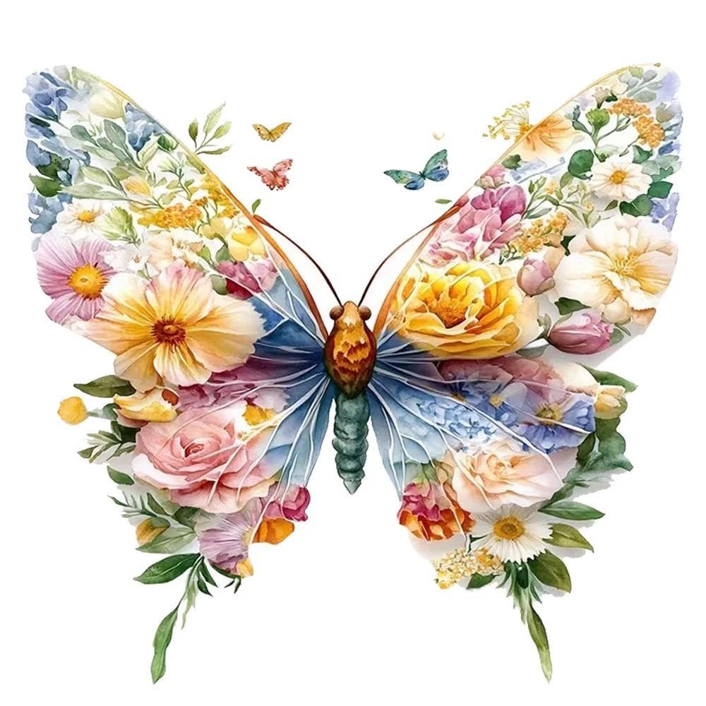 Floral Butterfly Waterproof Vinyl Car Decals for Windows Bumper Exterior Decorative Accessories(10cm)