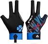 WRELS Professional Anti-slip Pool Glove for Left Hand 3 Finger, Adjustable Billiard Glove for Women Men