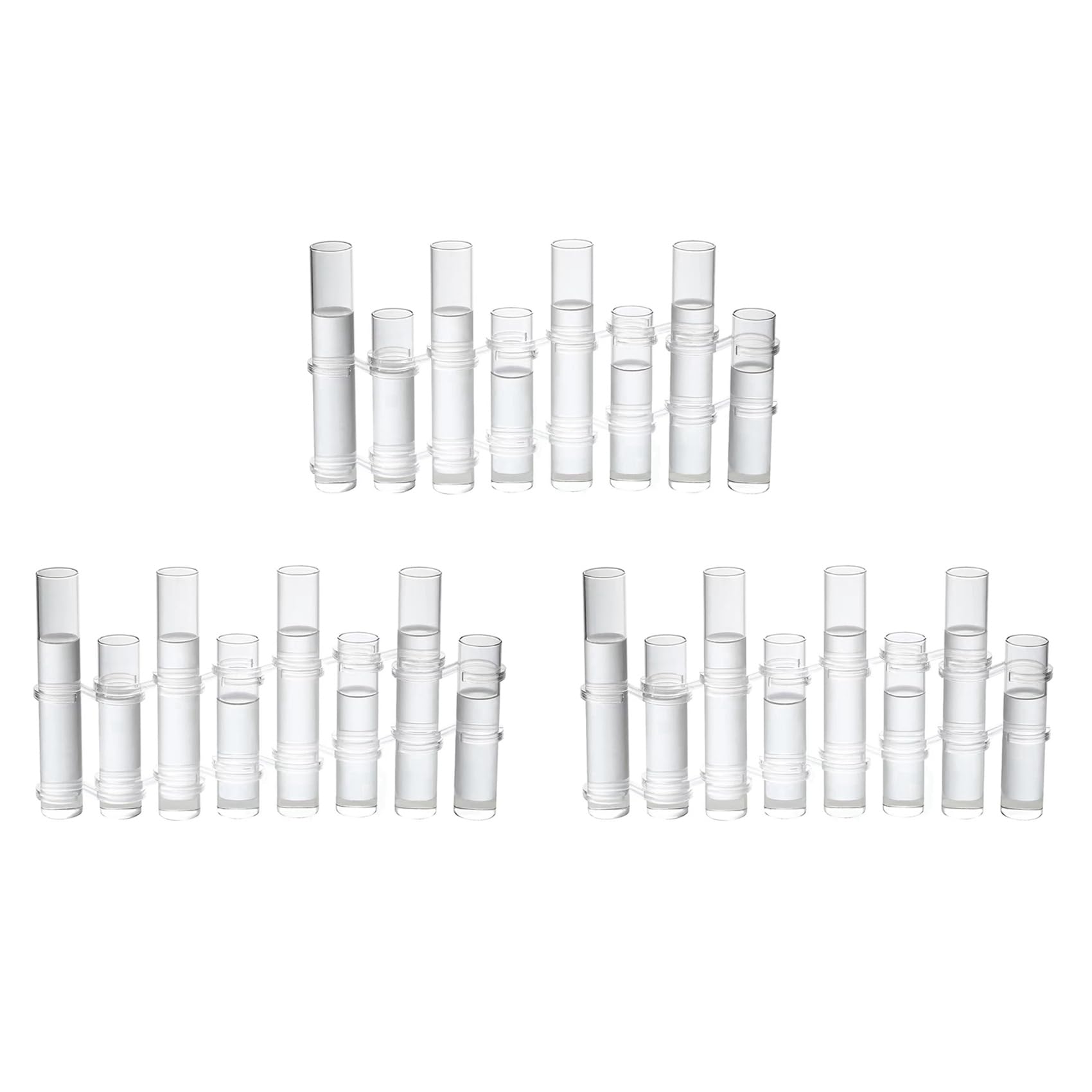 3X Blumenvase mit Scharnieren, Verschiedene Höhen, Reagenzglas-Vermehrungsstation Aus Klarem Zylinderglas, für Innendekoration