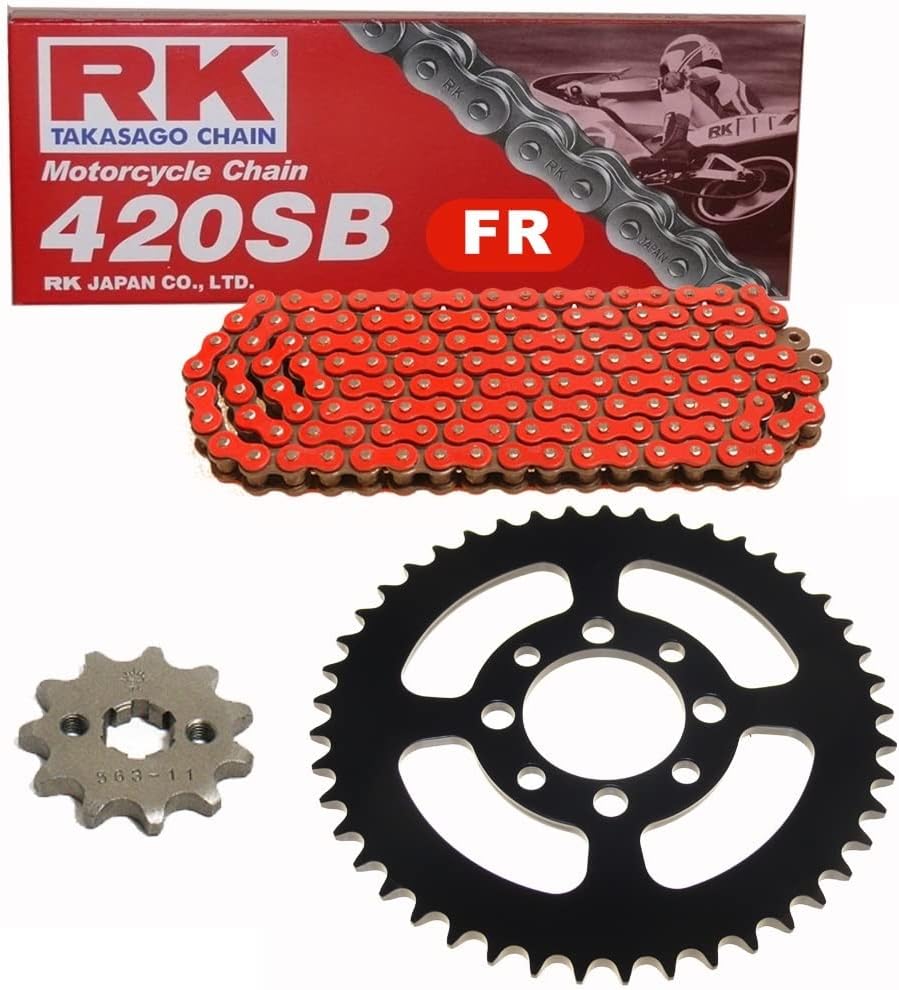 Chain Set Suitable for TS 50 80-83 Chain RK FR 420 SB 114 Open Red 11/50