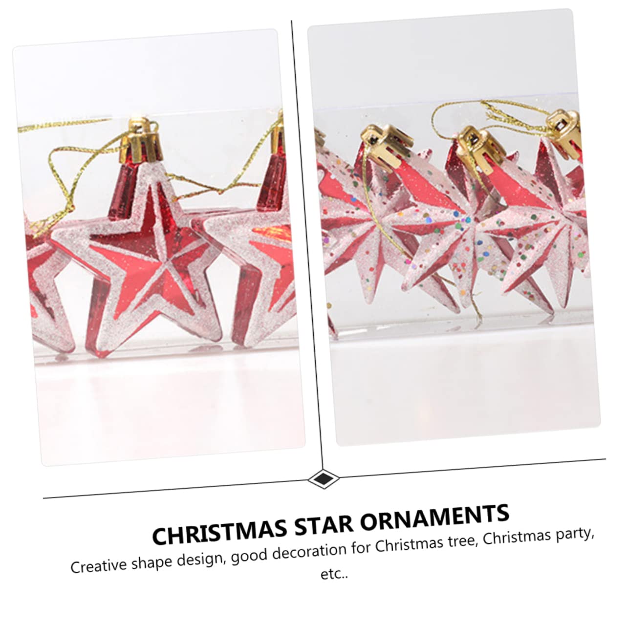 ABOOFAN 2 Sets Einzigartige Weihnachts-belihen-sternform Hängende Dekoration Innendekoration Für Baum Weihnachtsanhänger Dekorative 23 Stück * 2