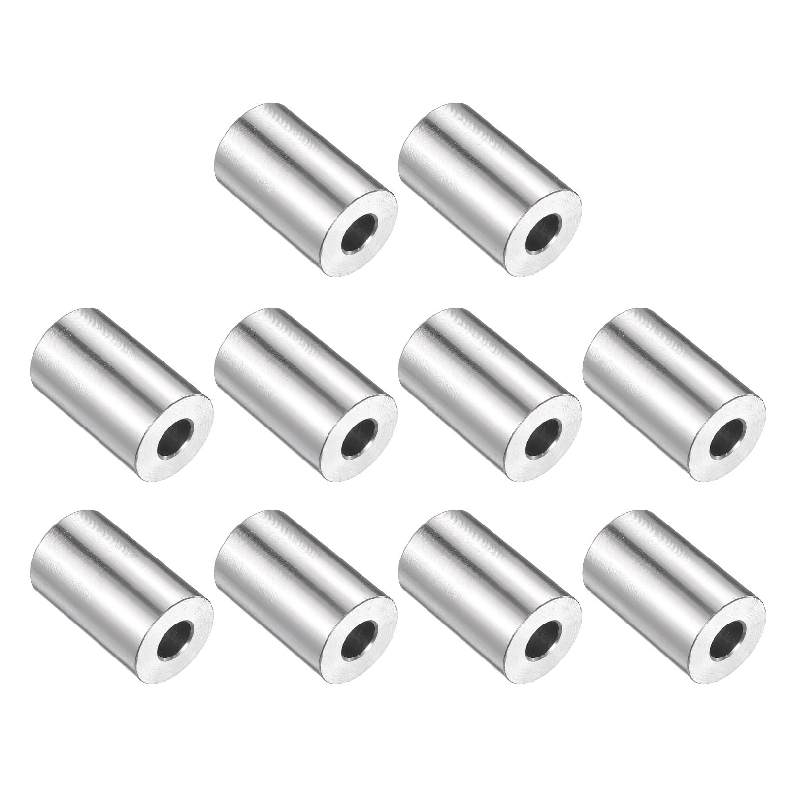 uxcell 10pcs Stainless Steel Spacer 5/16" Bore x 3/4" OD x 1-1/8" Length Screw Bushing Plain Finish Round Metal Spacer for M8 Screws Bolts and Rods