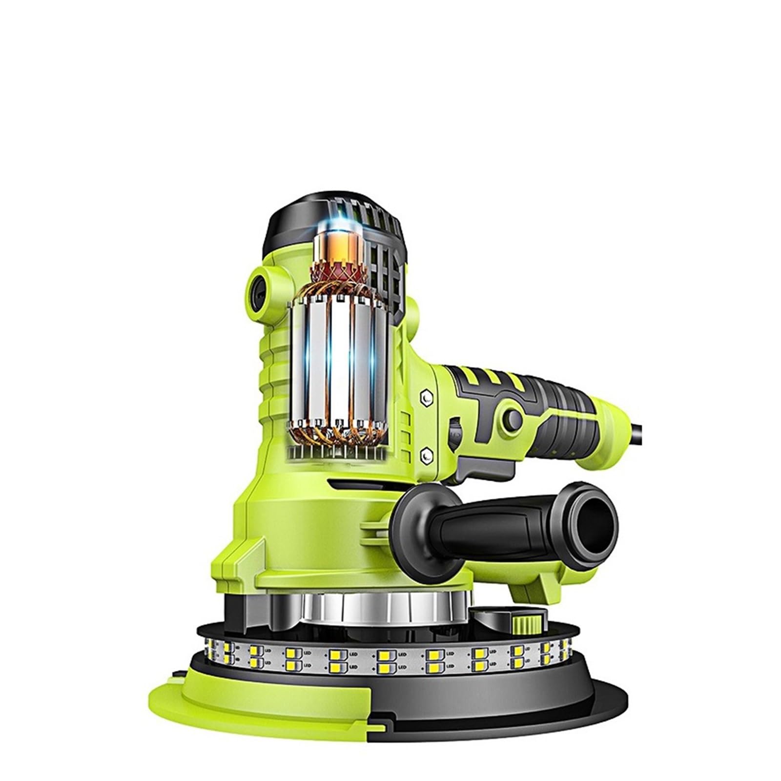 Aubest One Color Wall Sander, 810W Wall Grinding Machine 500-2100R/Min Disc Sander Electric Led Light Vacuum Wall Putty Sandpaper Polisher