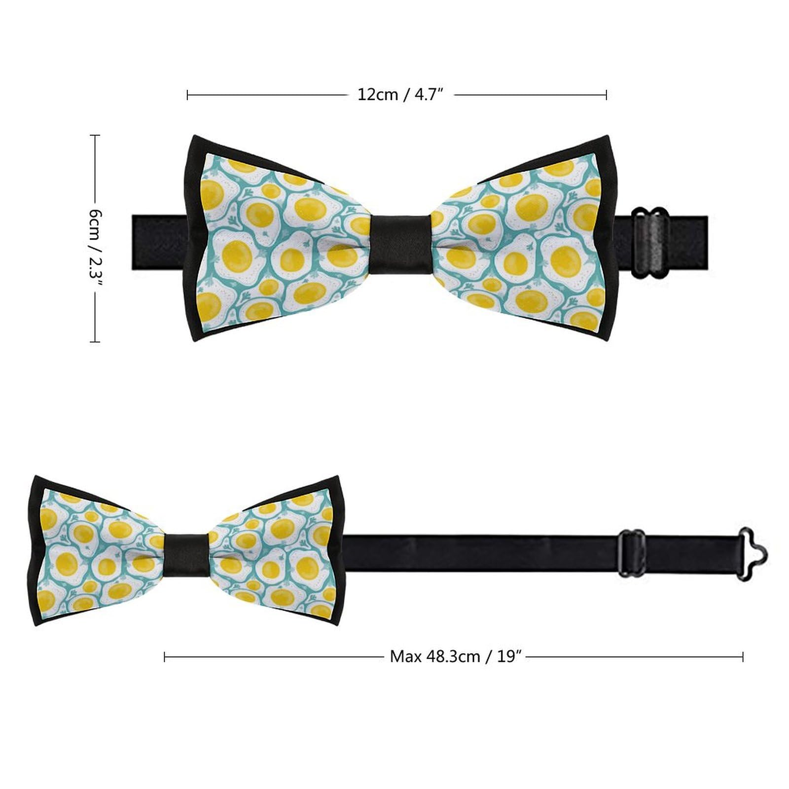 GoasNei Cute Egg Pattern Bow Tie for Men Adjustable Necktie Funny Tie Neck Ties for Weddings Party