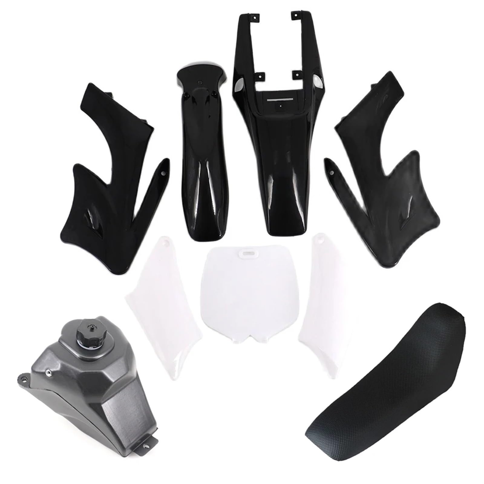 Motorrad-Kunststoffabdeckung, Verkleidungs-Sets, Kotflügel, Kotflügel, for Seat Apollo 47 49cc Motor 2-Takt Kinder Dirt Pocket Bike Zubehör Motorrad-Karosserieteil(Black Kit)