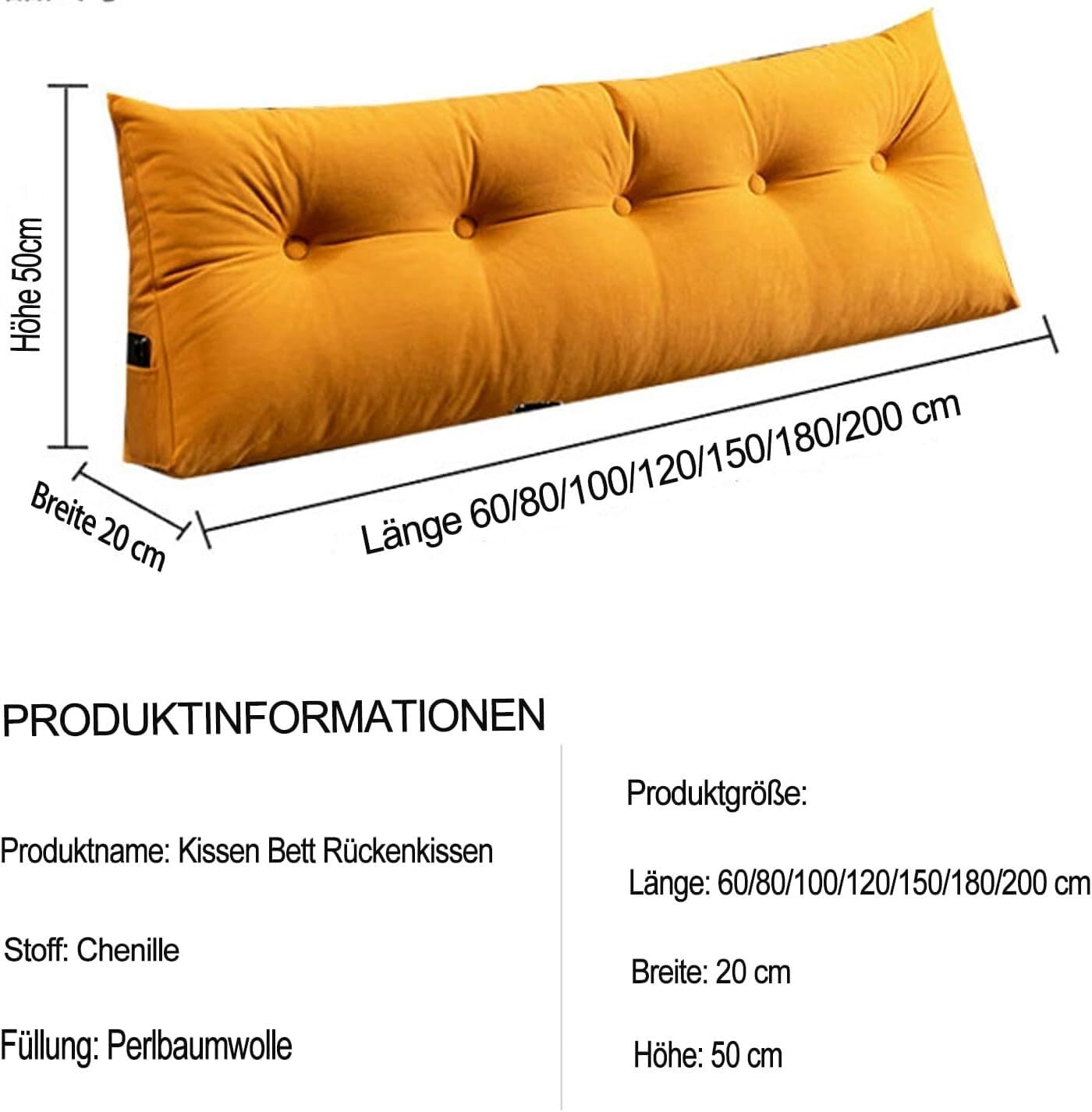 Almohada de Espuma viscoelástica para la Espalda Cojín Triangular en Forma de cuña for cabecera, Respaldo de sofá, Soporte de Lectura for Cama(60cm)