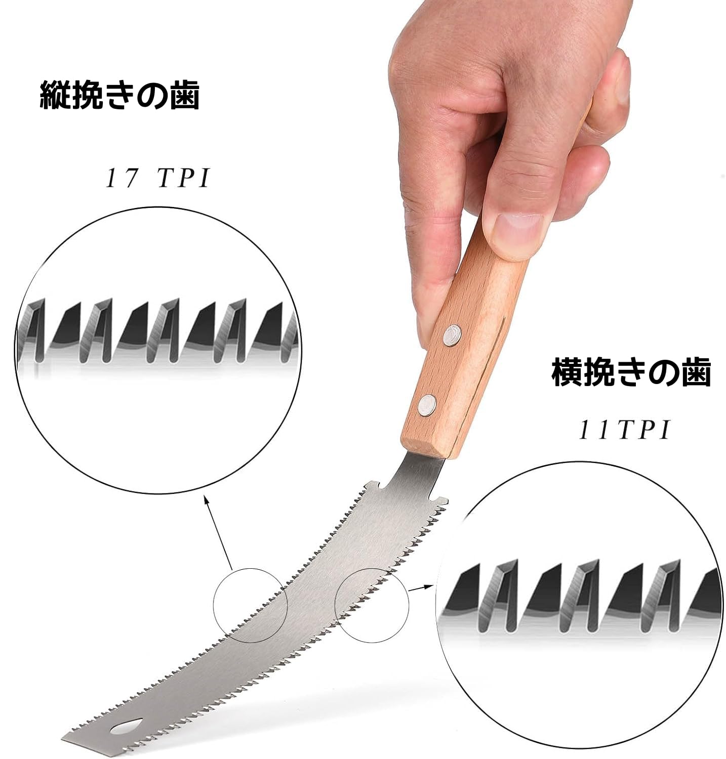Amazon | ノコギリ 欅木ハンドル 両刃鋸 150mm 両刃のこぎり DIY木工用