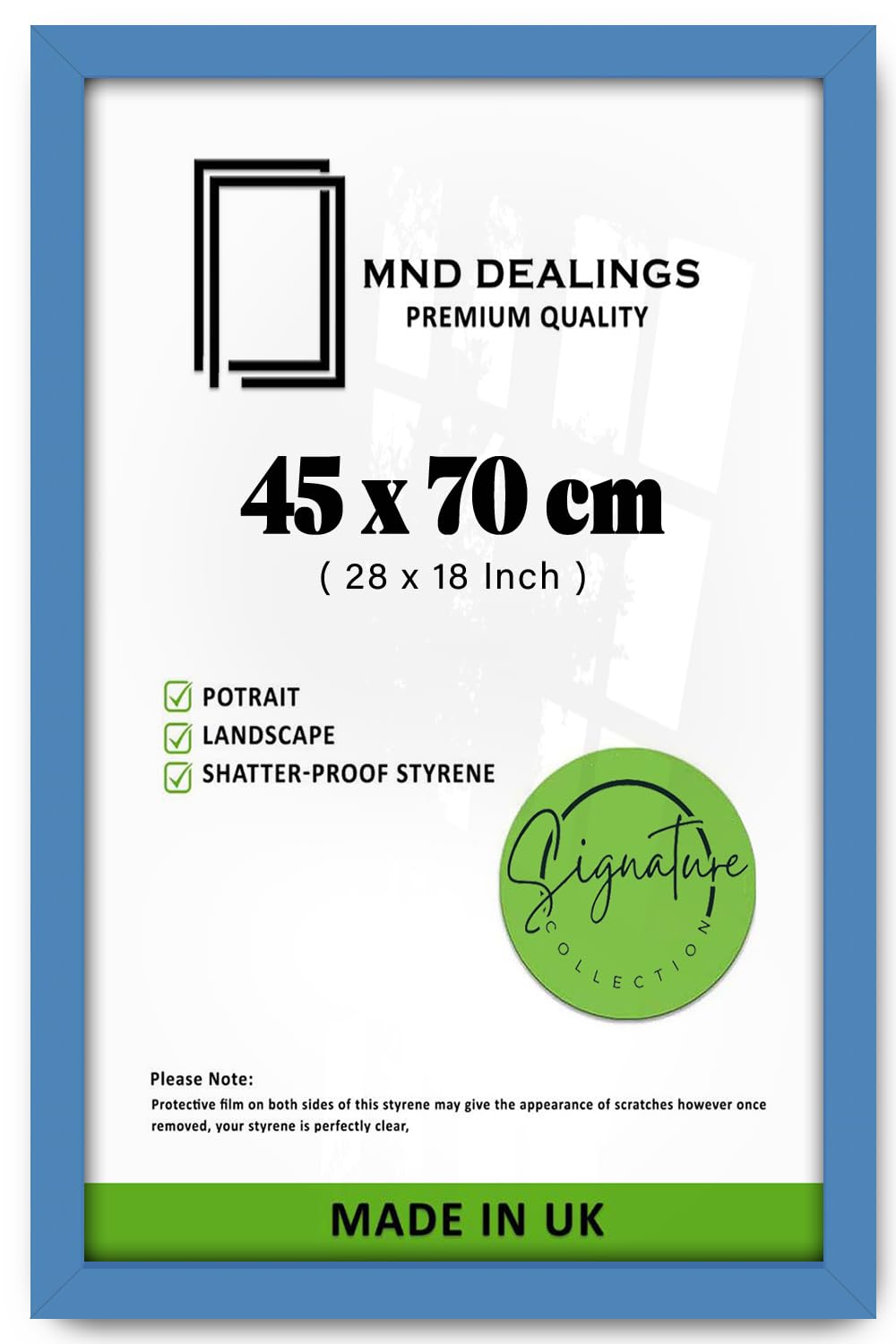 Mnd Dealings Blue | Mdf Wood Poster Frame (45 X 70 Cm) Picture Frame For Portrait, Landscape & Art Gallery Display, Elegant Mdf Finish For Timeless Wall Décor [ ]