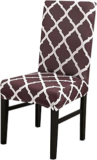 Padgene Fundas de Silla de Comedor Cubiertas Espesas Modernas Elásticas, Extraíbles, Lavables y Duradera 4/6 Piezas Sillas Altas Protectoras para Cocina, Comedor (Paquete de 4, Café)