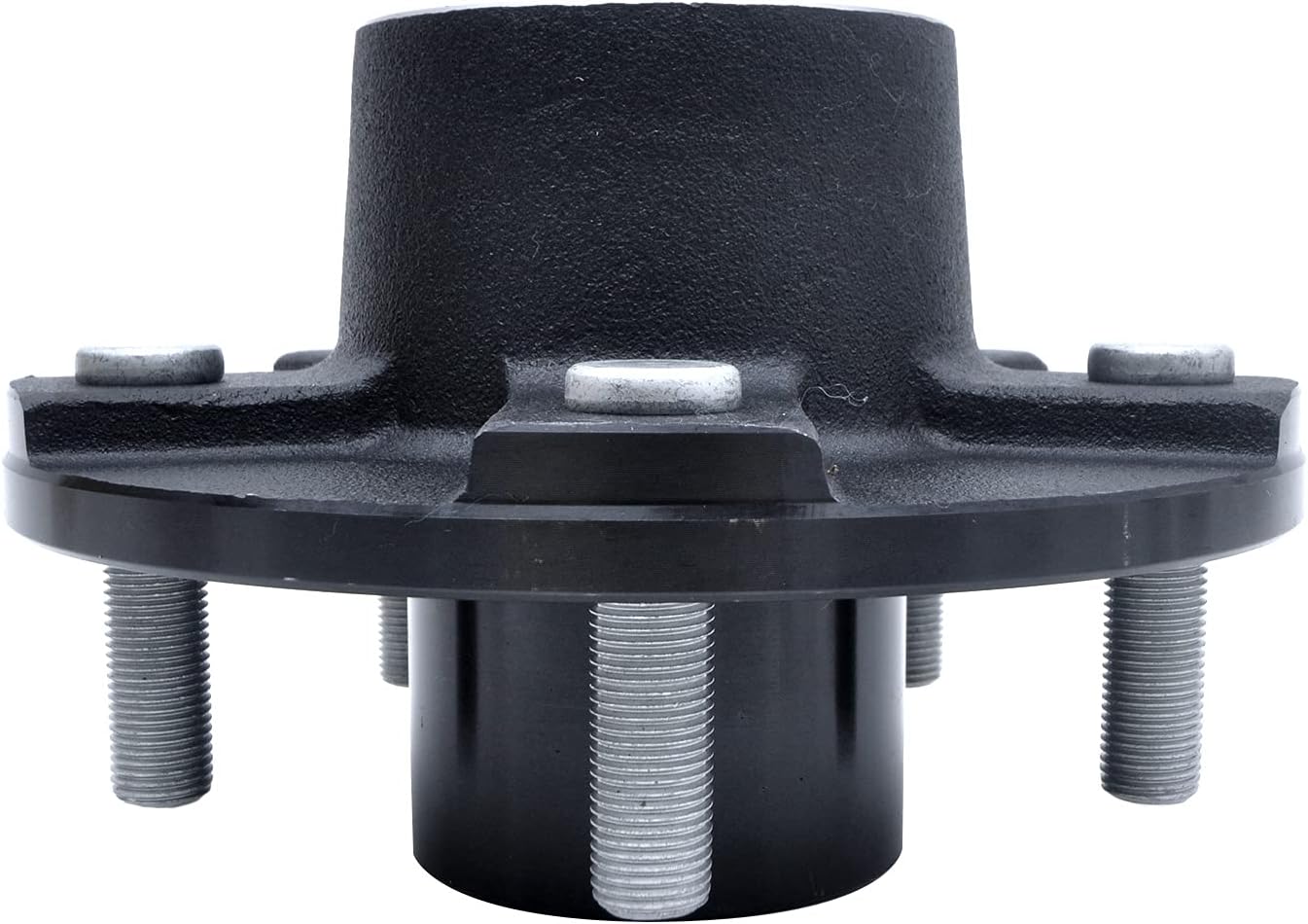 5-Bolt on 5 inch Circle Trailer Hub Assembly with 1-3/8 inch to 1-1/16 inch Tapered Spindle and Bearings