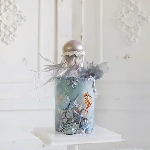 Vista 22 de Molde de silicona para fondant, diseño de algas marinas, pescado de mar, coral, para decoración de tartas, decoración de cupcakes, caramelo y goma