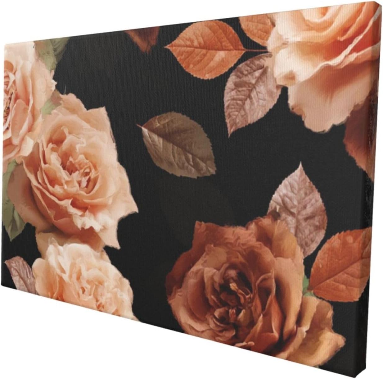 Wall Art for Living Room Wall Decor Picture Black peach rose Canvases Painting Retro Farmhouse Posters Decorative Aesthetic Painting for Kitchen Bathroom Office Home Decor 18" X 12"