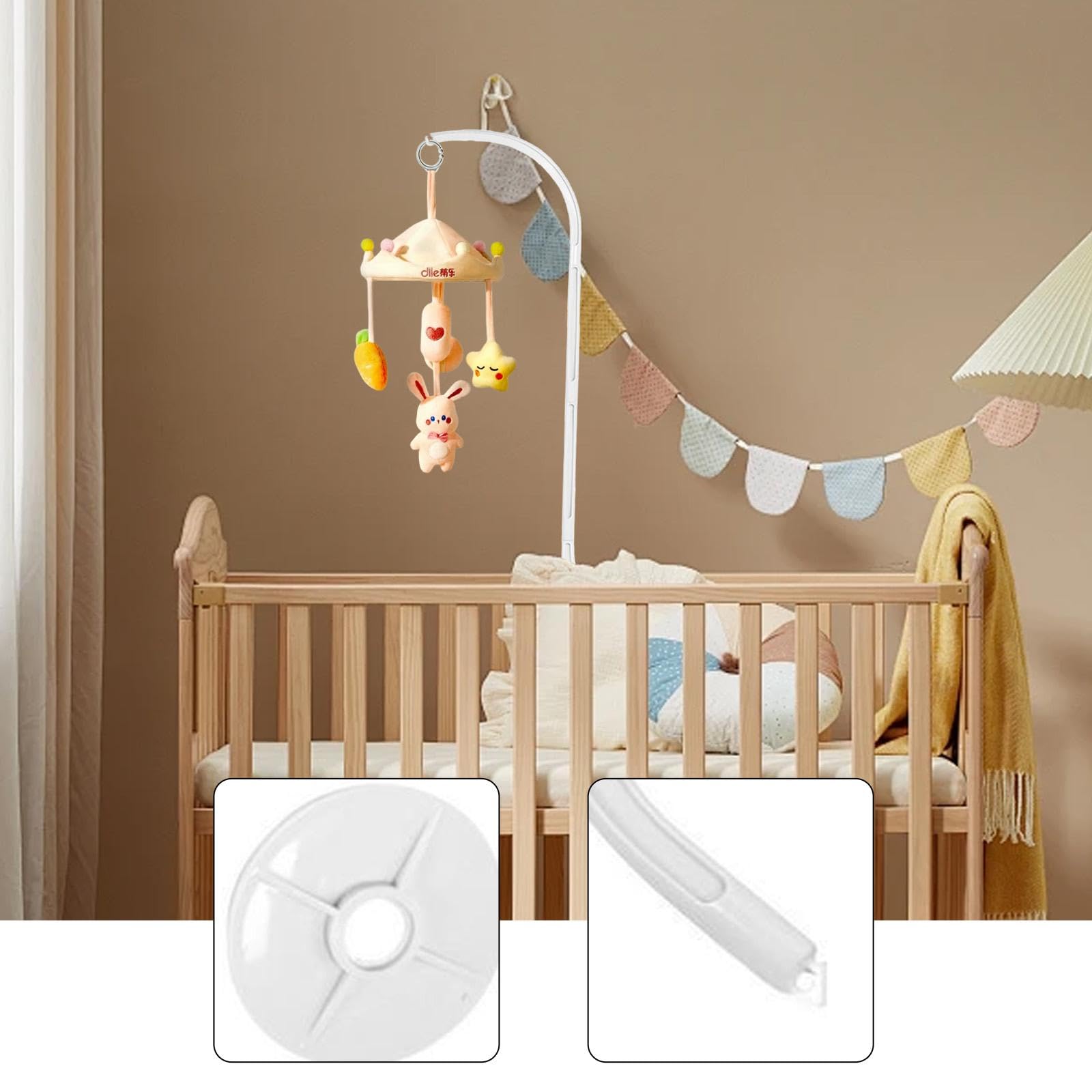 harayaa Mobile Halterung Armhalterung Haltearm für Babybett Klemmstange Hängerahmen Multifunktional Zum Aufhängen von Spielzeug für Säuglinge zur