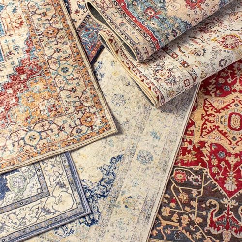Tapis de salon antidérapant style rustique grand format - 5