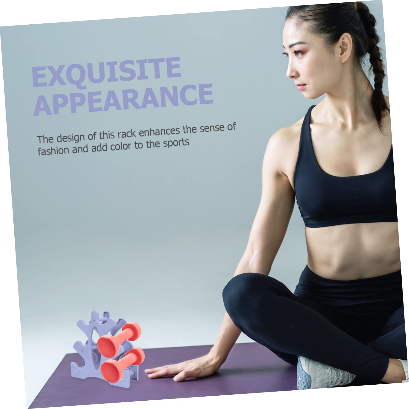 Happyyami 1Pc Abs Dumbbell Holder Stand for Home Workout Supplies Space Saving Design Holds Dumbbells Stable and Weight Storage Tool