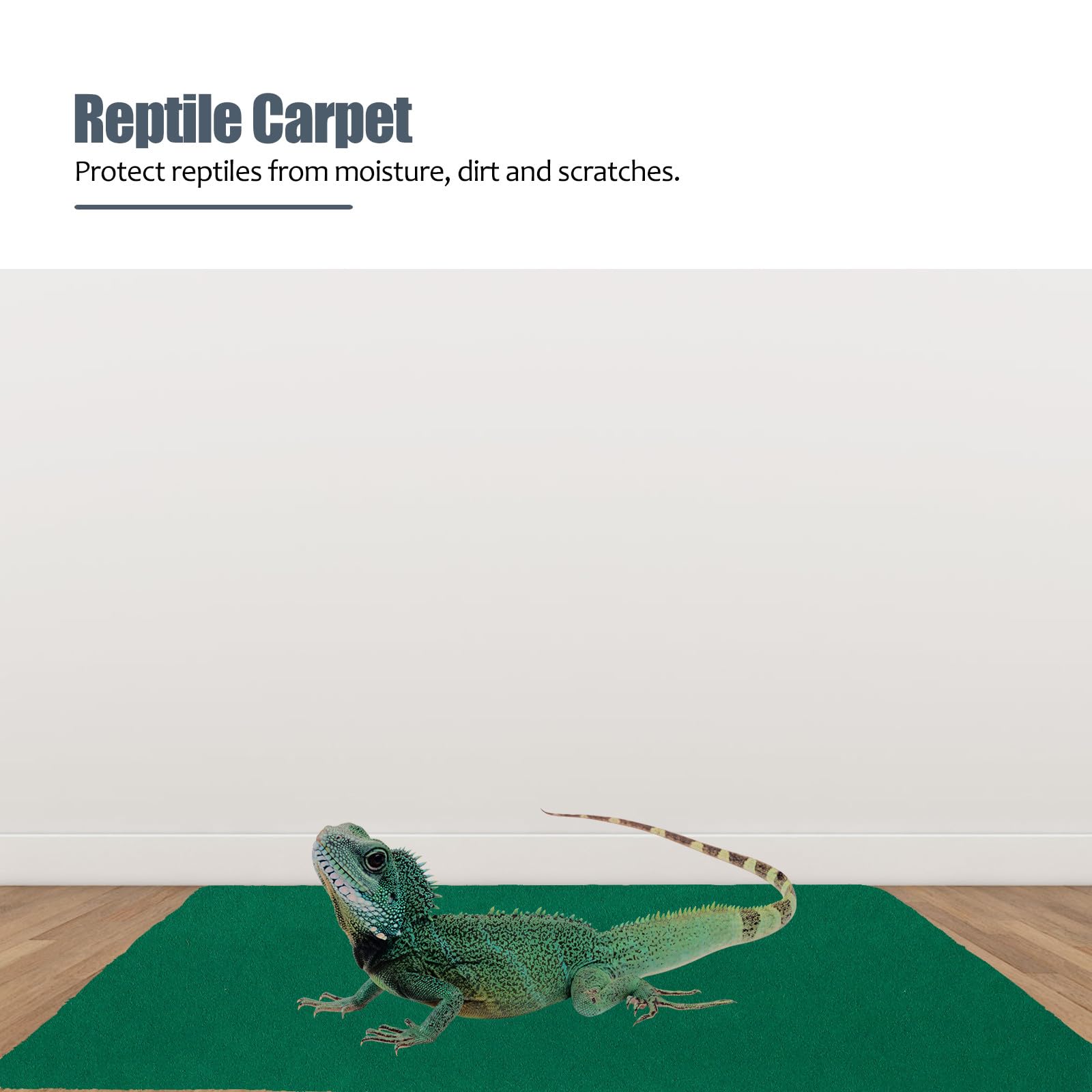 BESPORTBLE Tapis pour Reptiles 120x60 Cm Vert Absorbant, Substrat Respirant et Perméable pour Cage à Lézard, Tortue et Serpent, Revêtement Lavable et Réutilisable pour Habitat D’Animaux