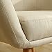 LSSBOUGHT Contemporary Stylish Button-Tufted Upholstered Accent Chair with Solid Wood Legs (Beige)