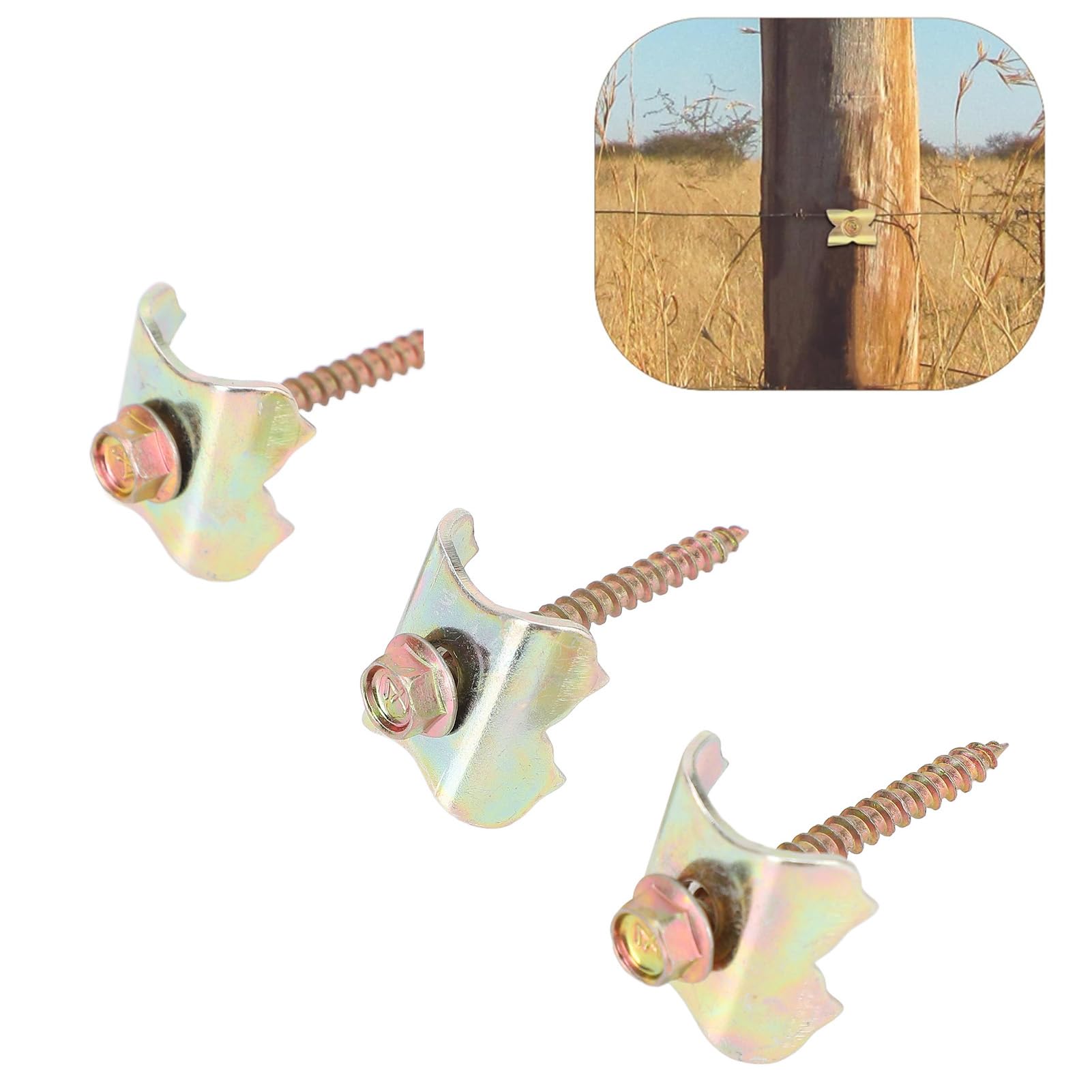 100Pcs Fence Nails 4.9cm Compact Easy Installation Steel Wire Fencing Nails Screws for Field Garden Farm