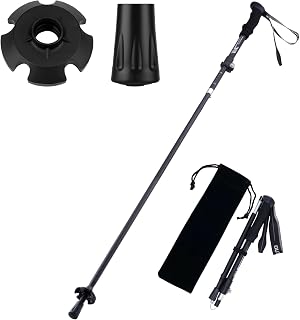 TBAGKIT Ultralight 7075 Aluminum Collapsible Trekking Pole - Foldable Hiking Stick for Men, Women, Seniors with Tungsten Tip