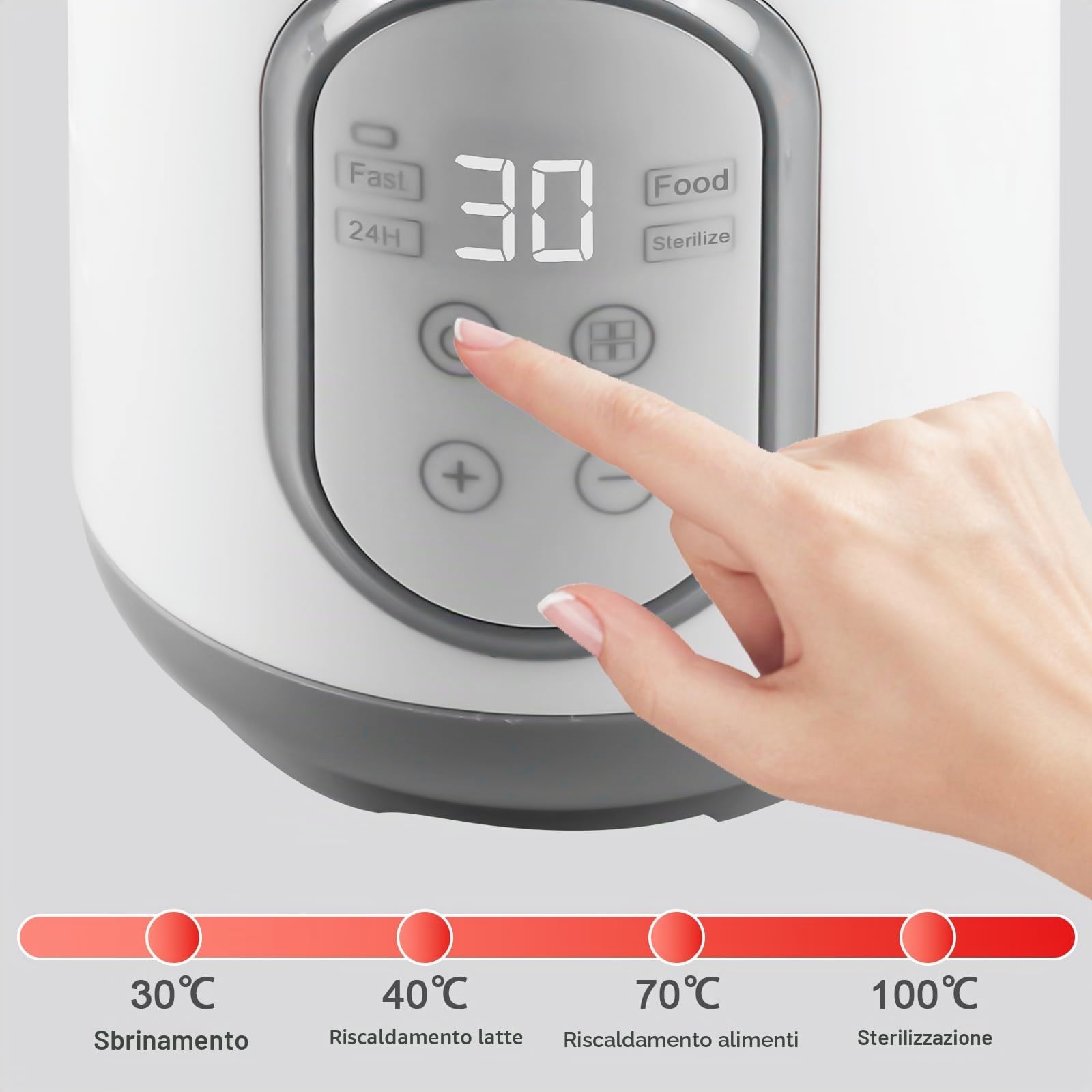 Scaldabiberon per Bambini, Multifunzione 8 in 1 Scaldabiberon per Bambini, Scaldabiberon con Regolazione Intelligente della Temperatura e Display LCD, Scaldabiberon per Bambini in Viaggio per Tutte le