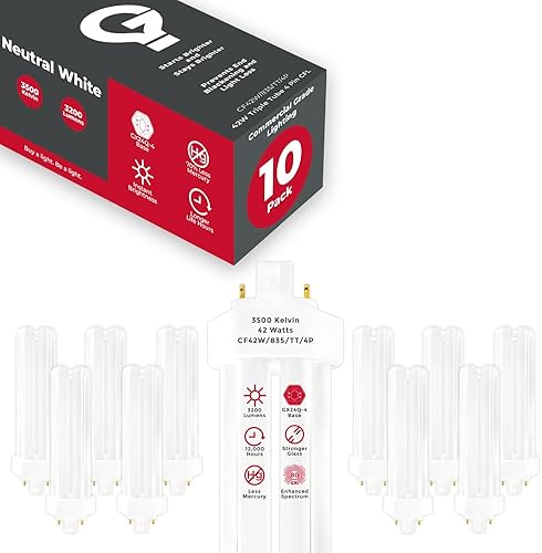 Miniatura 113 de GoodBulb - Focos CFL PL, paquete de 10 unidades 3500K