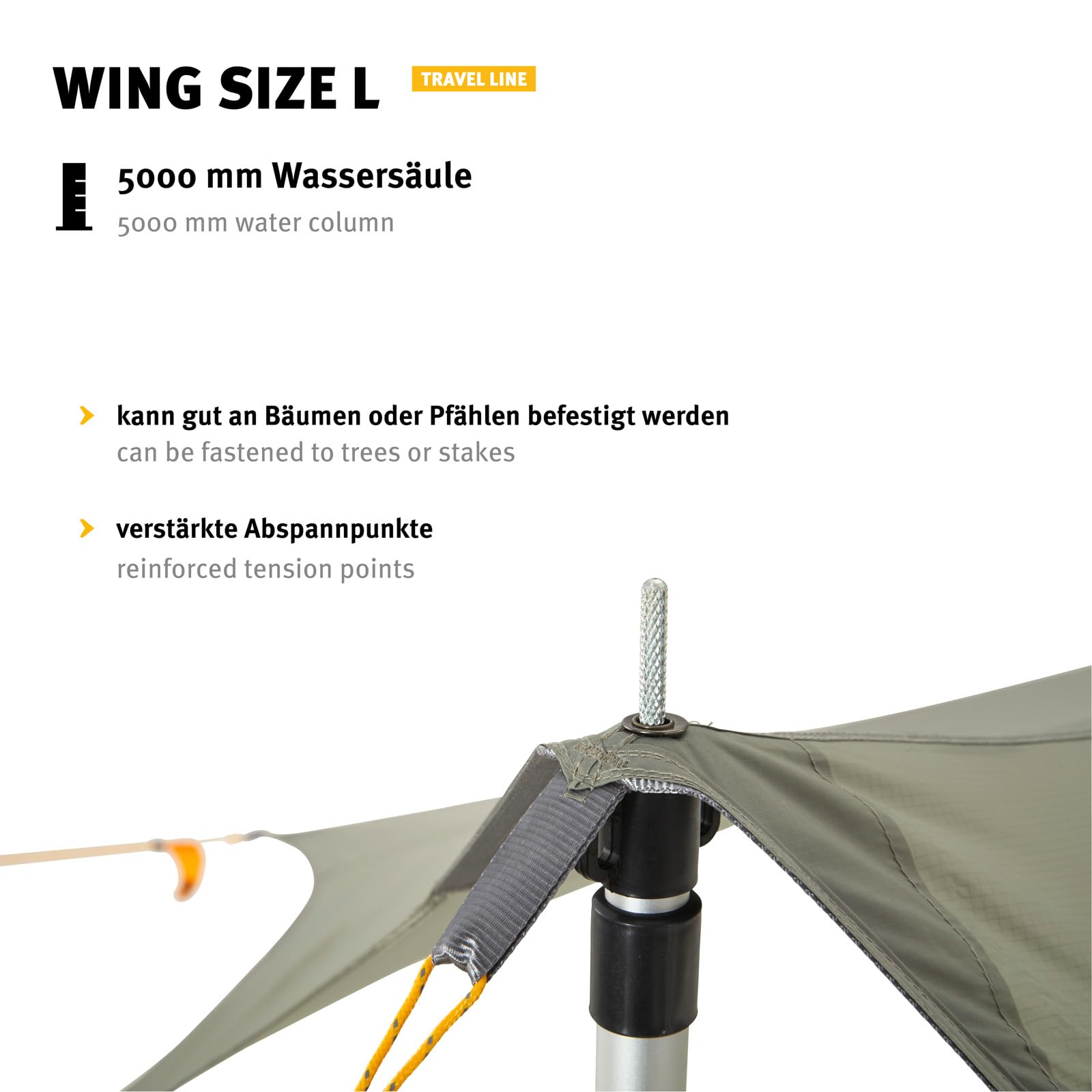 Wechsel Tents Wing L - Toldo para Tienda Refugio de Campaña, Proteccion Impermeable Resistente a la Lluvia, 385 x 410 x 280 cm (Travel Line)